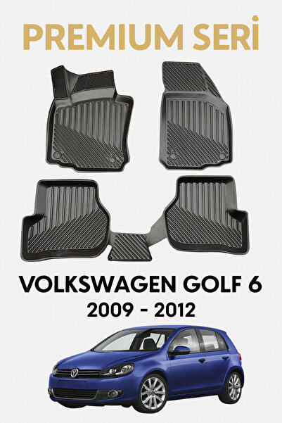 Black Gold Volkswagen Golf 6 2009-2012 3D Havuzlu Oto Paspas Premium