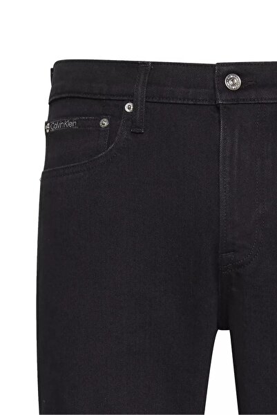 Calvin Klein Erkek Slim Fit Daralan Paça Termal Jean Pantolon - Siyah