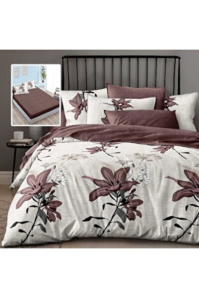 OEM Double cotton bed linen, 6 pieces, fitted sheet with universal elastic, M...