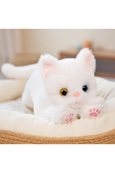 Miaoowa دمية قطة لطيفة مقلدة بيضاء مقاس 53 سم، لعبة قطة محشوة ناعمة، وسادة قط...