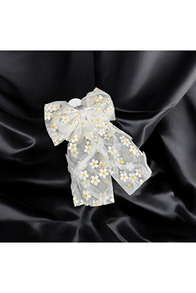 Store Daisy print tulle automatic bow hair clip