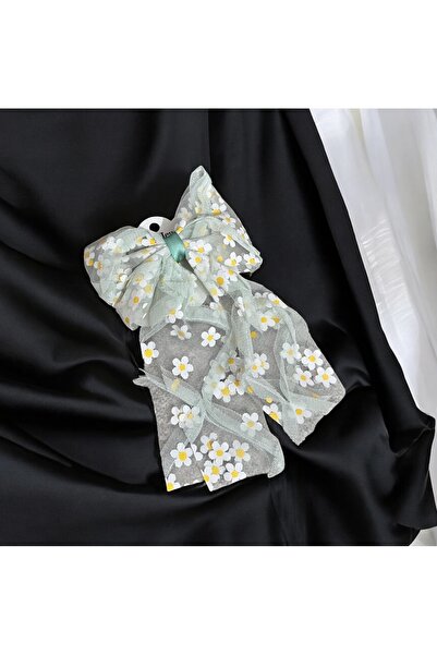 Store Daisy print tulle automatic bow hair clip