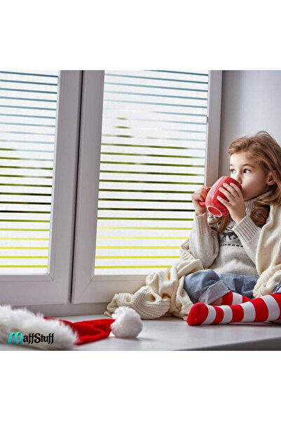 MaffStuff Decorative Window Film, Matte Stripes, 60 x 100 cm – Privacy and Sun Protection for Windows