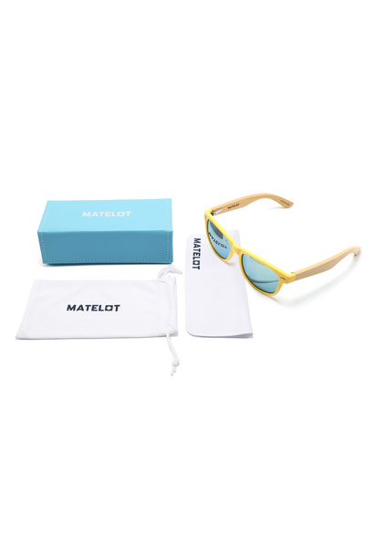MATELOT YELLOW EDITION sunglasses, polarized lenses and bamboo arms
