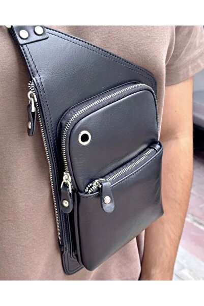 Fil Deri Genuine Leather - Zippered - Hanger - Cable Compartment - Shoulder Bag 2099