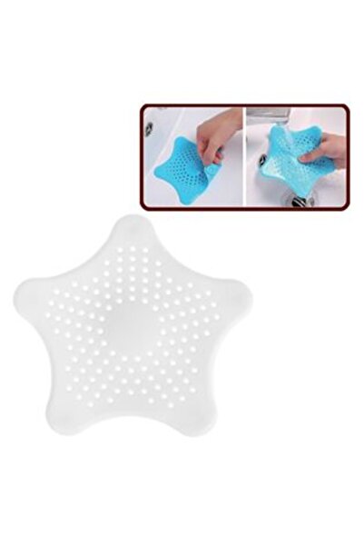 OEM Sită de scurgere pentru chiuvetă - Albă și albastră, formă de stea, 15,5 ...