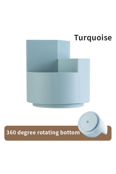 Choice Turquoise 1PC Organize Your Desk With This 360°Rotating Pencil Case -P...