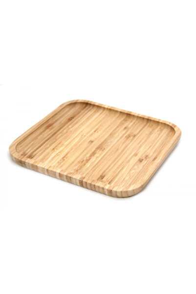 Raki Square bamboo platter, appetizer tray, vegetables, steak, 25 x 25x2 cm