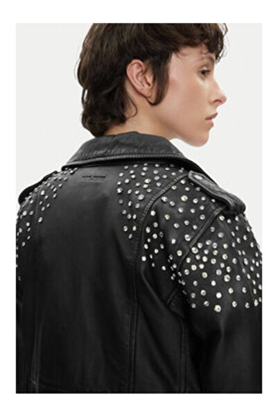 Pepe Jeans Γυναικείο Δερμάτινο Μπουφάν PL402523 Μαύρο