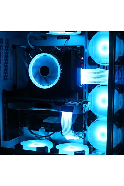 SNT Slv-8PPe-W ARGB 8-Pin ATX PCI EXP 2 x Sleeve Ekran Kartı Beyaz Güç Uzatma Kablosu