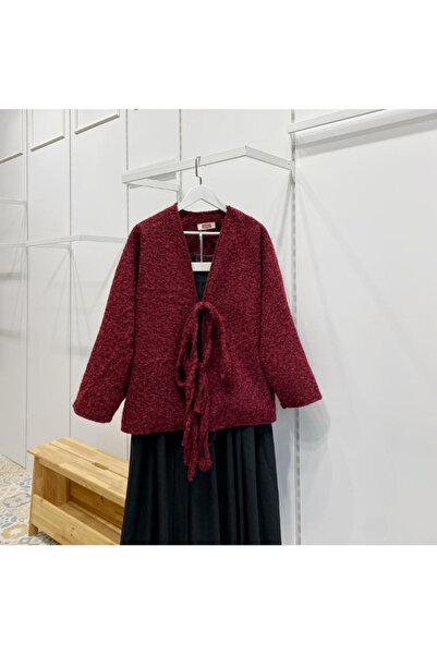 Faya Boutique Bordo Bağcıklı Sandel Ceket
