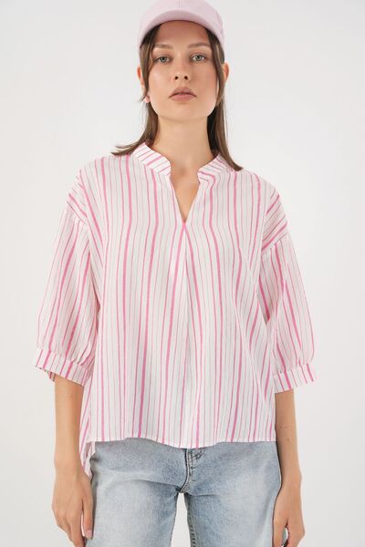 Hiccup Μπλούζα BDART με ριγέ λαιμόκοψη σε σχήμα V