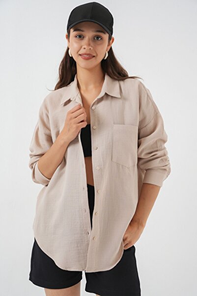 Hiccup Bdart Oversized Long Sleeve Button down Shirt