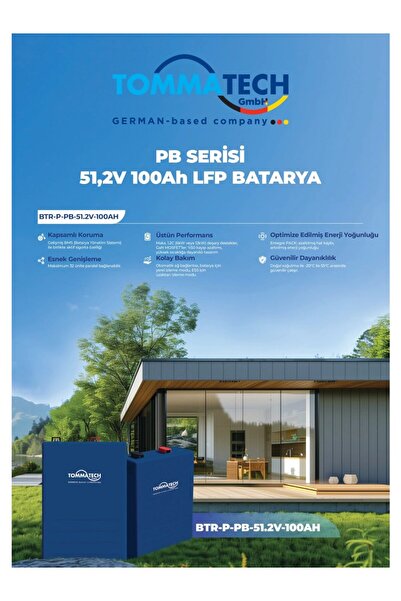 Tommatech 51.2V 100AH Pb Serisi Lfp Lityum Batarya