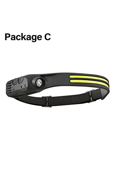 XIWANGFIRE حزمة C مصباح أمامي LED قابل لإعادة الشحن عبر USB ومستشعر XPE+COB م...