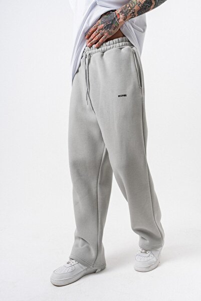 Respire Ανδρικό μονόχρωμο φούτερ με λεπτομέρεια στο κείμενο, ανοιχτό γκρι