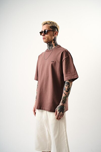 Respire Чоловіча футболка Oversize з детальним написом Какао