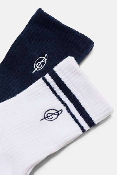 Stradivarius 2-pack of striped and embroidered socks