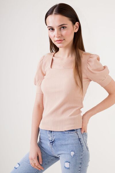 Hiccup BDART Блуза с тясна кройка и квадратна яка