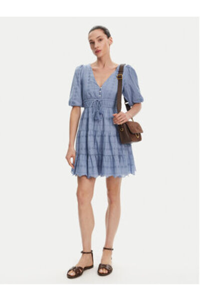 Pepe Jeans Γυναικείο Καλοκαιρινό Φόρεμα PL953694 Ανοιχτό Μπλε