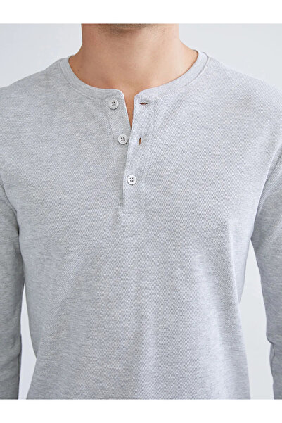 LC Waikiki Bisiklet Yaka Uzun Kollu Erkek Pijama Üst-2