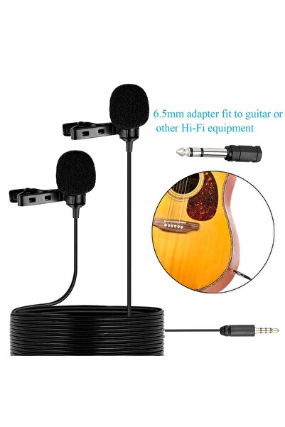 BOYA BY-M1DM Dual Lavalier Microphones | Omnidirectional Clip-on Lapel Mic for Camera and Smartphone