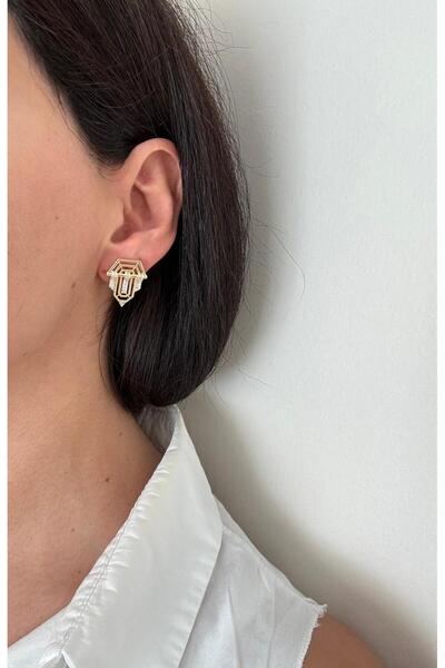marsel aksesuar Xuping Serenay Gold Earrings with Stones