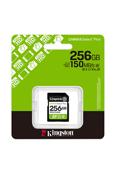 Kingston بطاقة ذاكرة كانفاس سيليكت بلس 256 جيجابايت بسرعة 150 ميجابايت/ثانية - SDS3/256GB