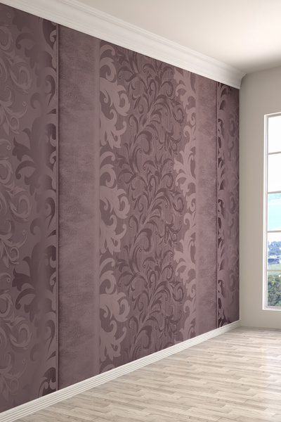 dreamwall Klasik Kıvrımlı Dallar Mor Desenli Tekstil Duvar Kağıdı