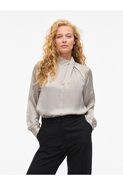 VILA Oberteil mit langen Ärmeln VISOFIE Stehkragen