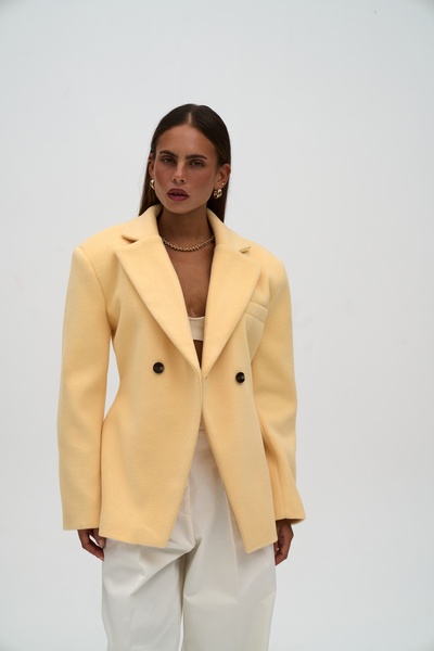 MAI STUDIOS CO. Naica Sarı Belden Oturmalı Blazer