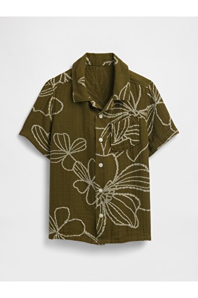 GAP Erkek Bebek Haki Kısa Kollu Novelty Gömlek