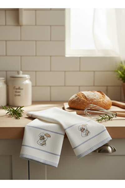 Ladylina Home 100% Cotton 2-Piece Embroidered Kitchen Towels |   Multi-Purpos...