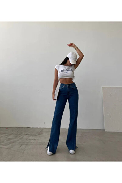 ADAMODA.RO Blugi evazați cu fante laterale