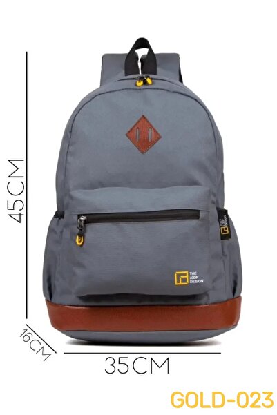 GOLDBAGS حقيبة ظهر متعددة الأغراض للمدرسة والرياضة والسفر للأم والطفل – رمادي