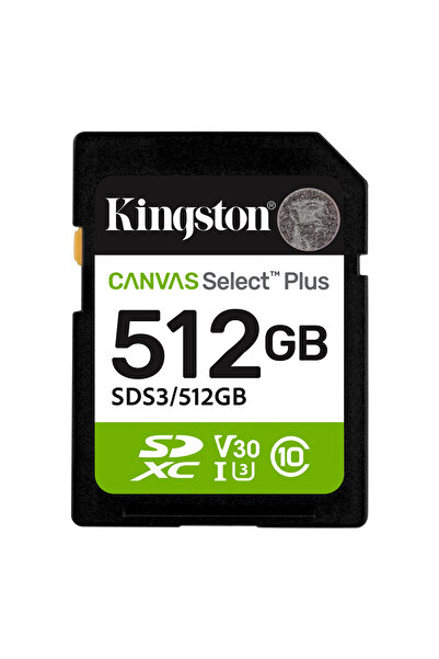 Kingston Canvas Select Plus 512Gb 150Mb/S Sd Memory Card - Sds3/512Gb
