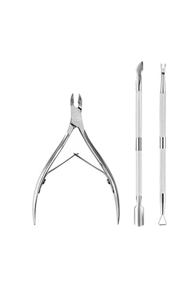 Choice 3 قطع فضية 3 قطع/مجموعة مقص أظافر احترافي من الفولاذ المقاوم للصدأ متع...