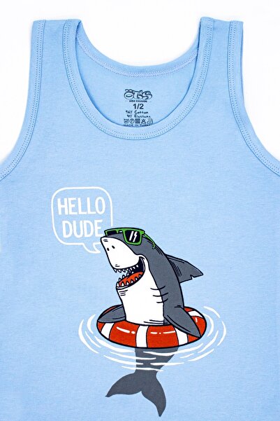 Öts Boxer pentru băieți, lycra, albastru, rechin (96% bumbac - 4% elastan)