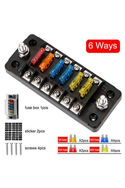 Choice حامل صندوق المصاهر باللون الرمادي الداكن 32 فولت 75 أمبير، مقاوم للهب، 6 طرق، 12 طريقة، كتلة شفرة المصاهر مع غطاء ملحق