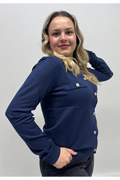 QYA Clothing CARDIGAN MOALE CU DETALII CU BUTONI DE AUR