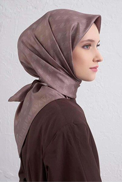 Armine Sura İpek Eşarp IST 9412 - 89 Sütlü Kahve-Bej Karışık Desen