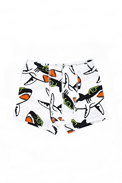 Öts Erkek Çocuk Atlet Boxer Likralı Beyaz Köpek Balığı (%96 Pamuk - %4 Elastan)