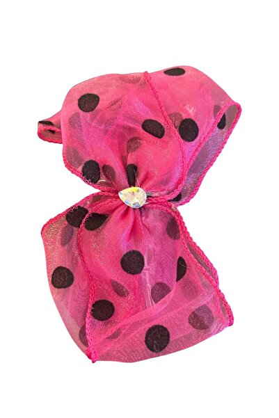 TAKIŞTIR Fuchsia and Black Color Ribbon Figured Latch Buckle