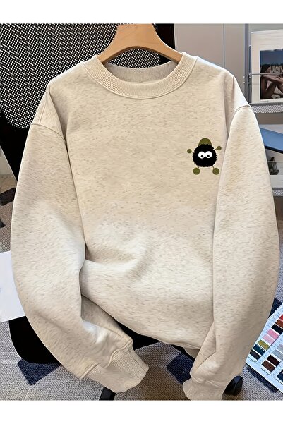 Lider Leather Суитшърт с принт и обло деколте – унисекс – 2-слоен полиестер с...