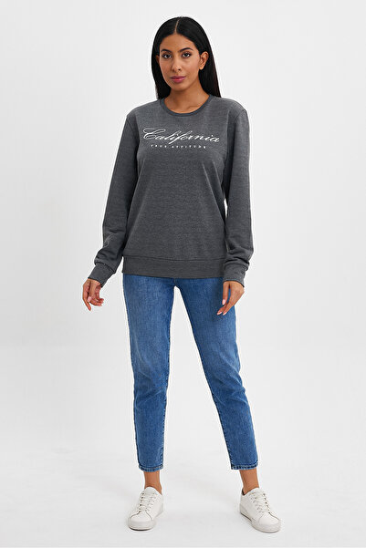 Superlife Tricou pentru femei cu imprimeu California - Potrivire confortabilă, 3 fire, decolteu crew spr24swk28