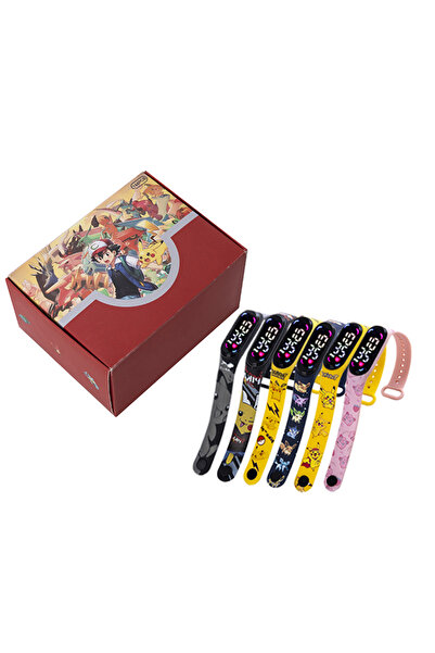 Choice 6PCS Pokemon Pikachu Digital LED Watch for Kids with Silicone Wristban...