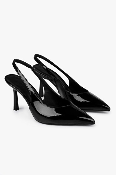 Shoeberry Women's Avoria Black Patent Leather Stiletto