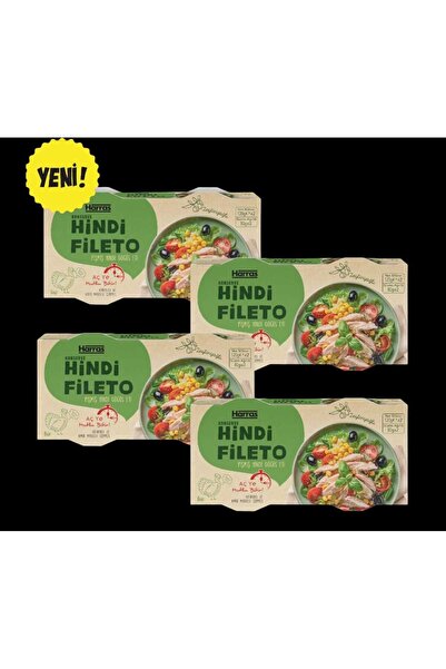 Harras Hindi Fileto Konserve 27g Protein Keto Şekersiz Pratik Diyet Hazır Yemek 4 Adet 2'li Paket