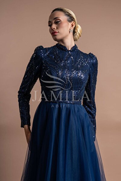 Lovely Dress Payetli Tül Uzun Prenses Abiye Elbise