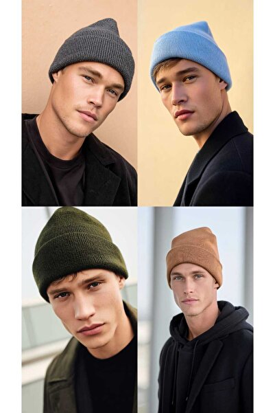 LAGRANZE Beretă pentru bărbați, simplă, premium, din 4 piese